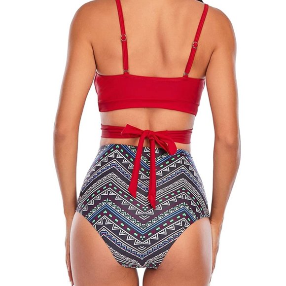 Sz XL Bikini Sets with Push Up Top High Waist Bottom X002QRECPF - Picture 5 of 5